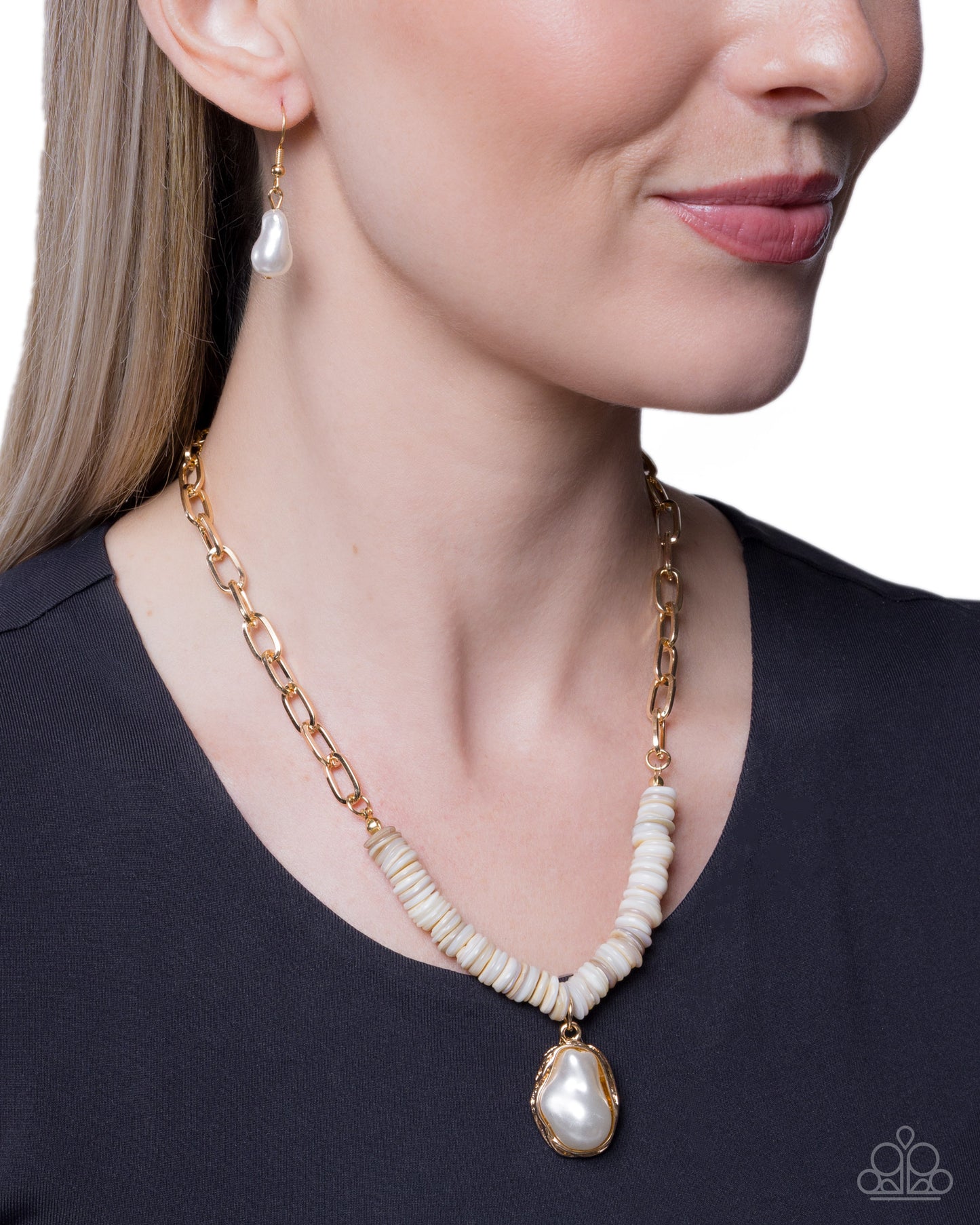Coastal Cause - Gold w/White Necklace