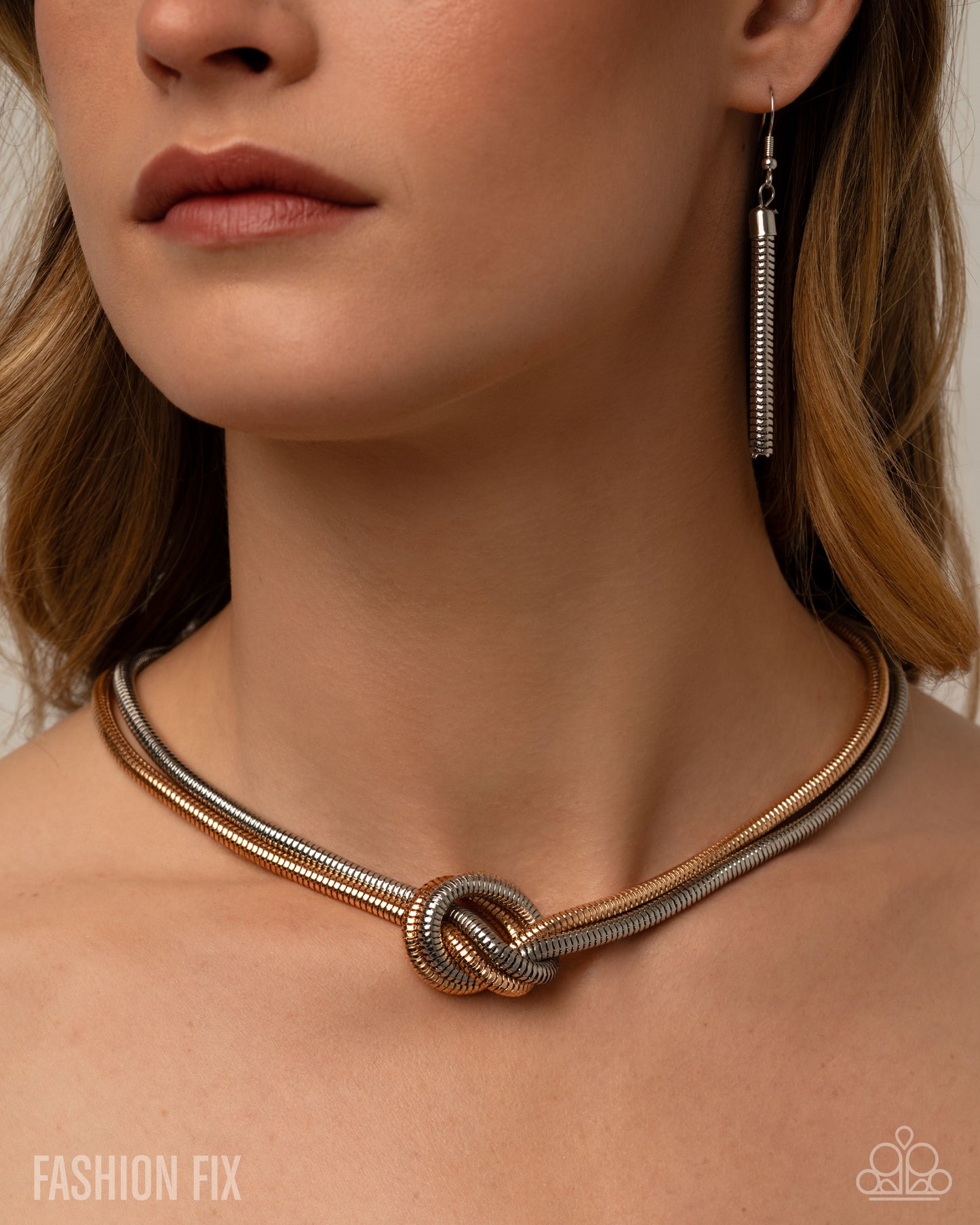 Industrial Chic - Silver & Gold Necklace