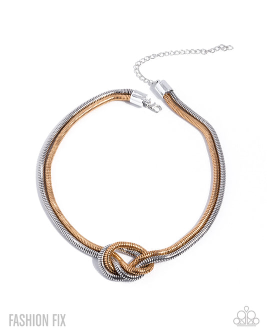 Industrial Chic - Silver & Gold Necklace