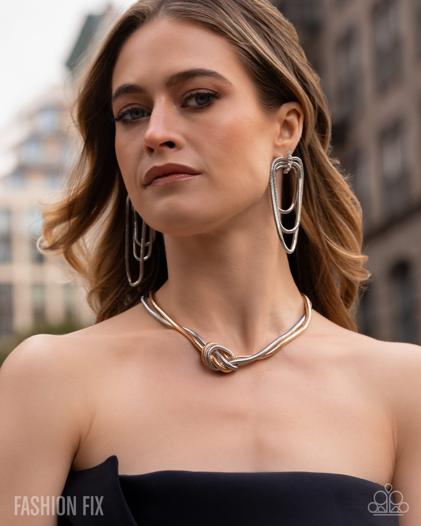 Industrial Chic - Silver & Gold Necklace