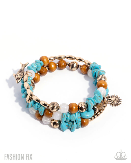 Spirited Sequence - Gold Multi Bracelet