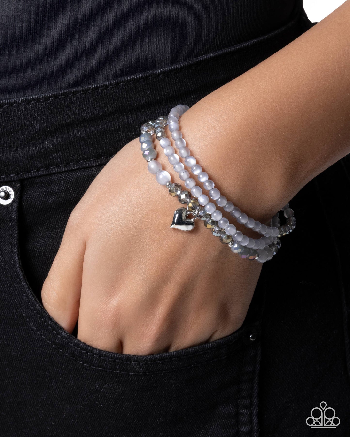 Flirtatious Facets - Silver w/Heart Bracelet