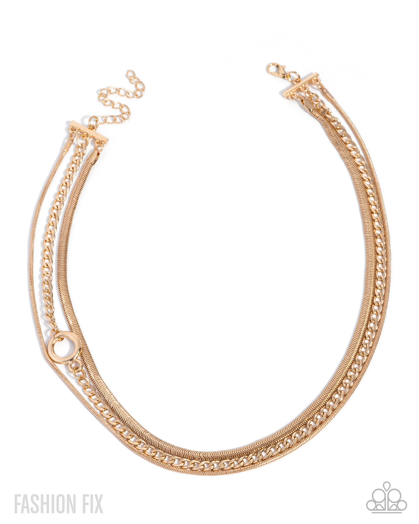 Sunset Sightings - Chic Intuition Gold Necklace & Earrings Set
