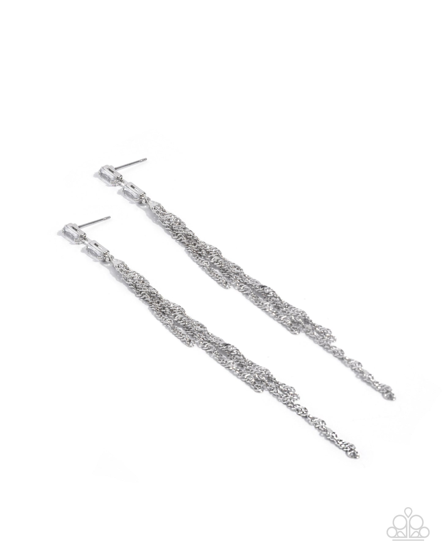 Swaying Spectacle - Silver Earrings
