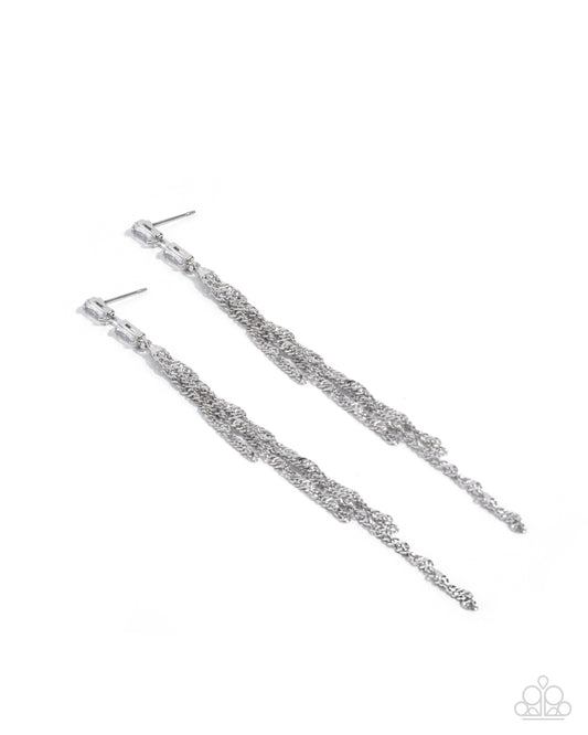 Swaying Spectacle - Silver Earrings