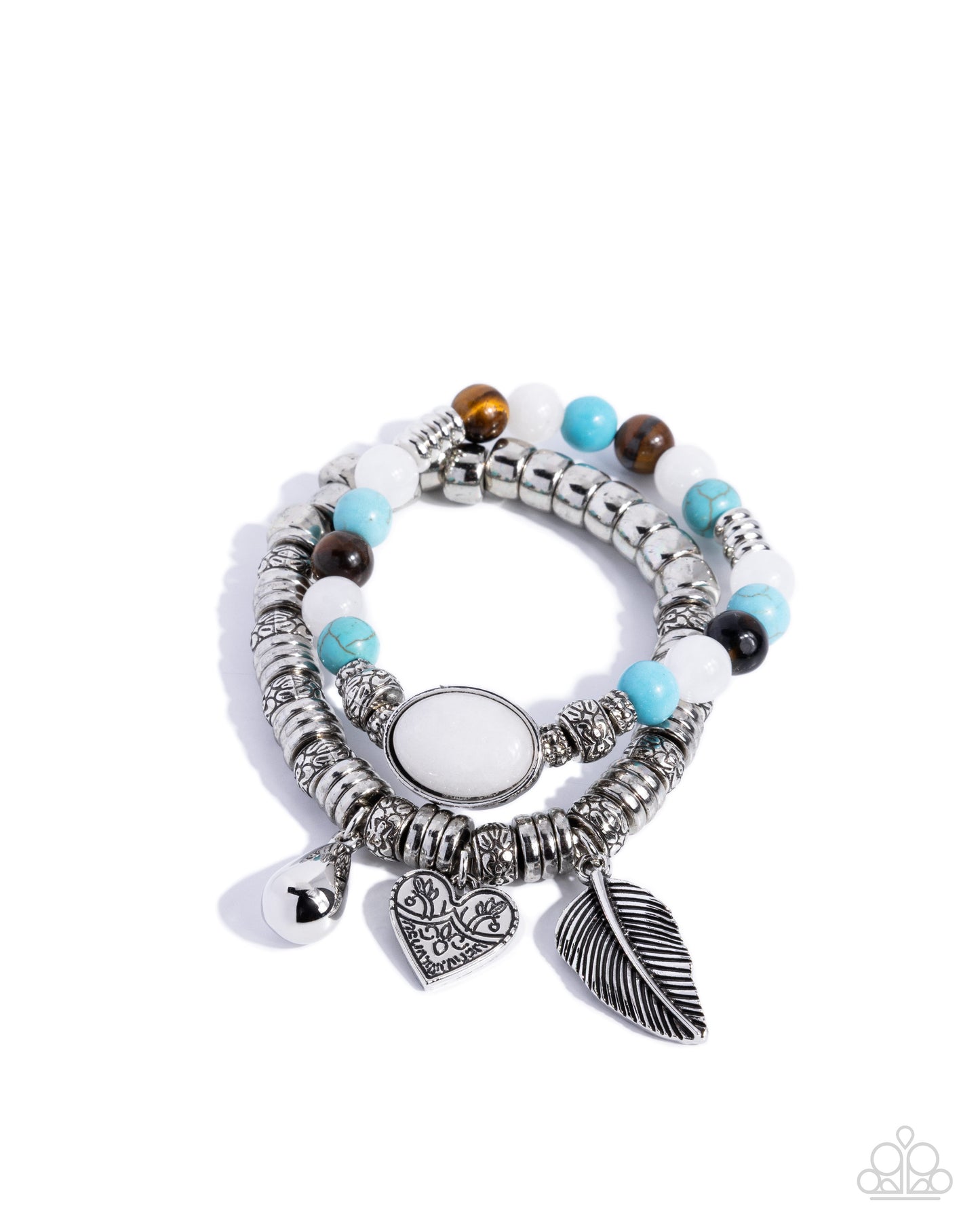 Seasonal Selfie - Silver w/Multi Bracelet - Heart