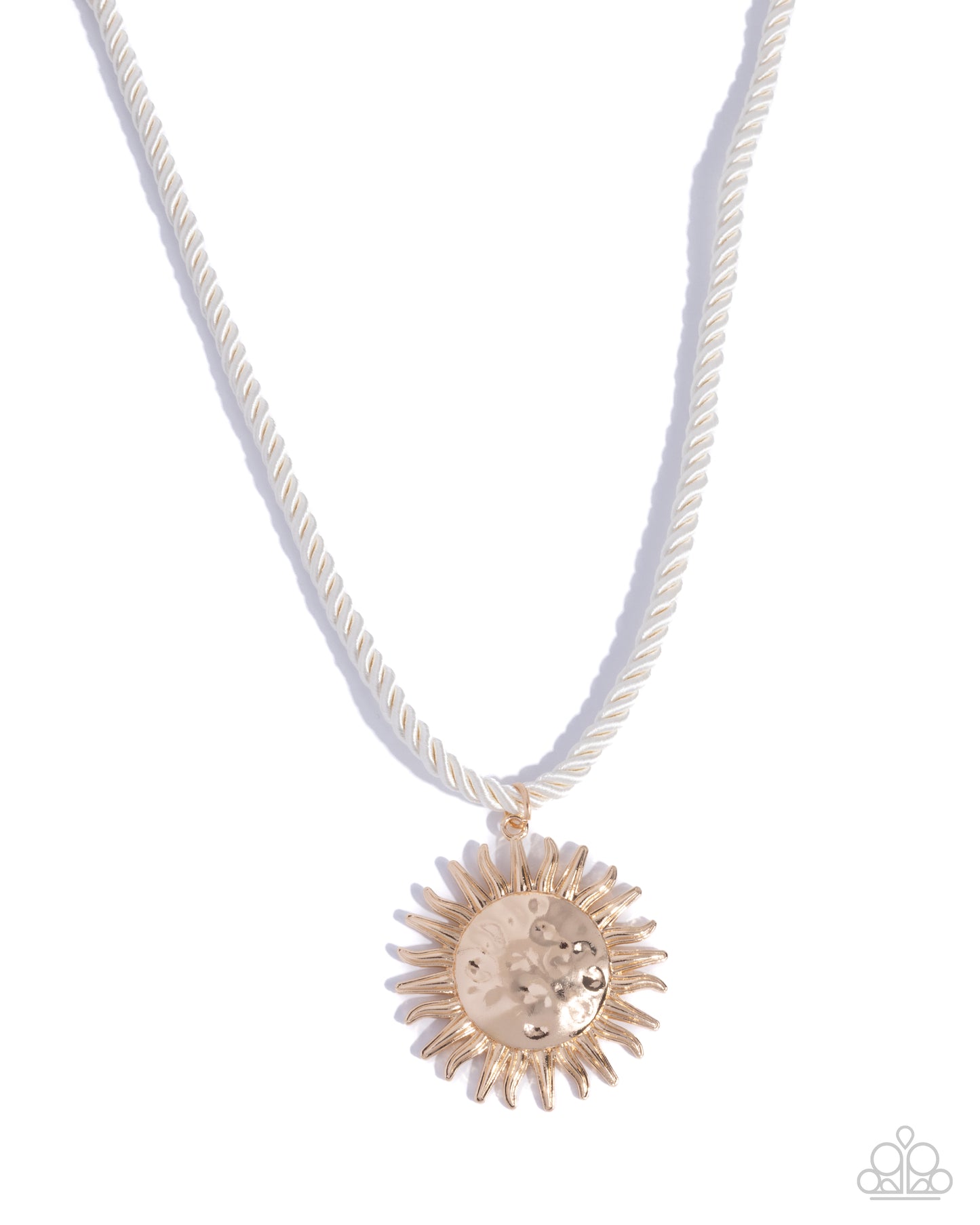 Seize the Sun - White Cord w/Gold Necklace