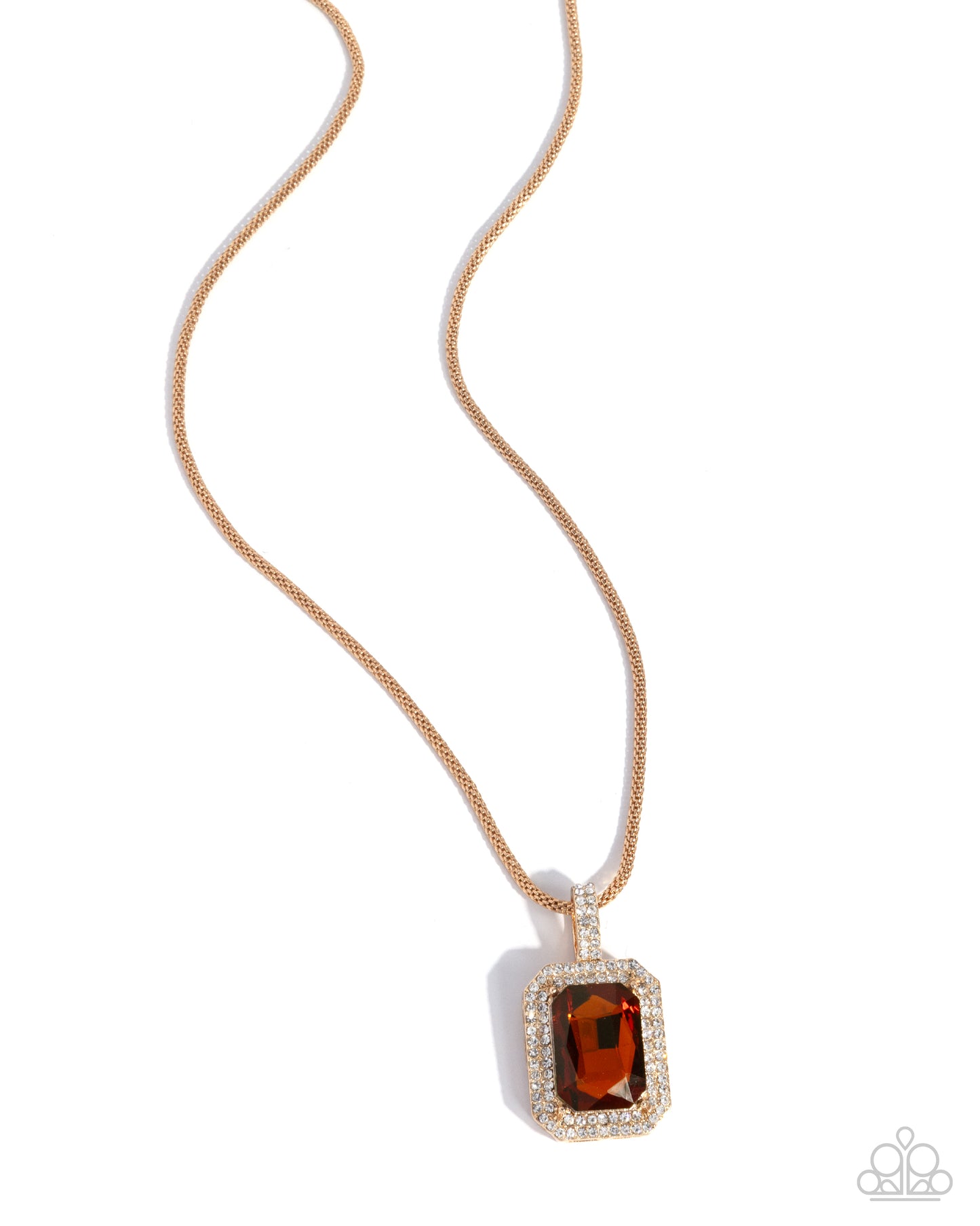 Exaggerated Emerald - Gold w/Brown (amber) Necklace