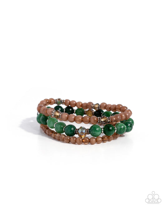 Southwestern Stack - Brown &Green Bracelet