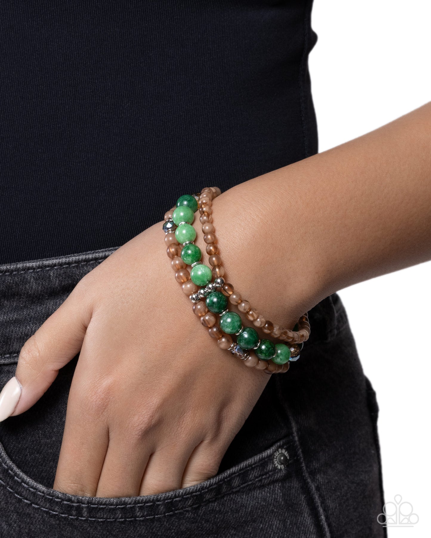 Southwestern Stack - Brown &Green Bracelet