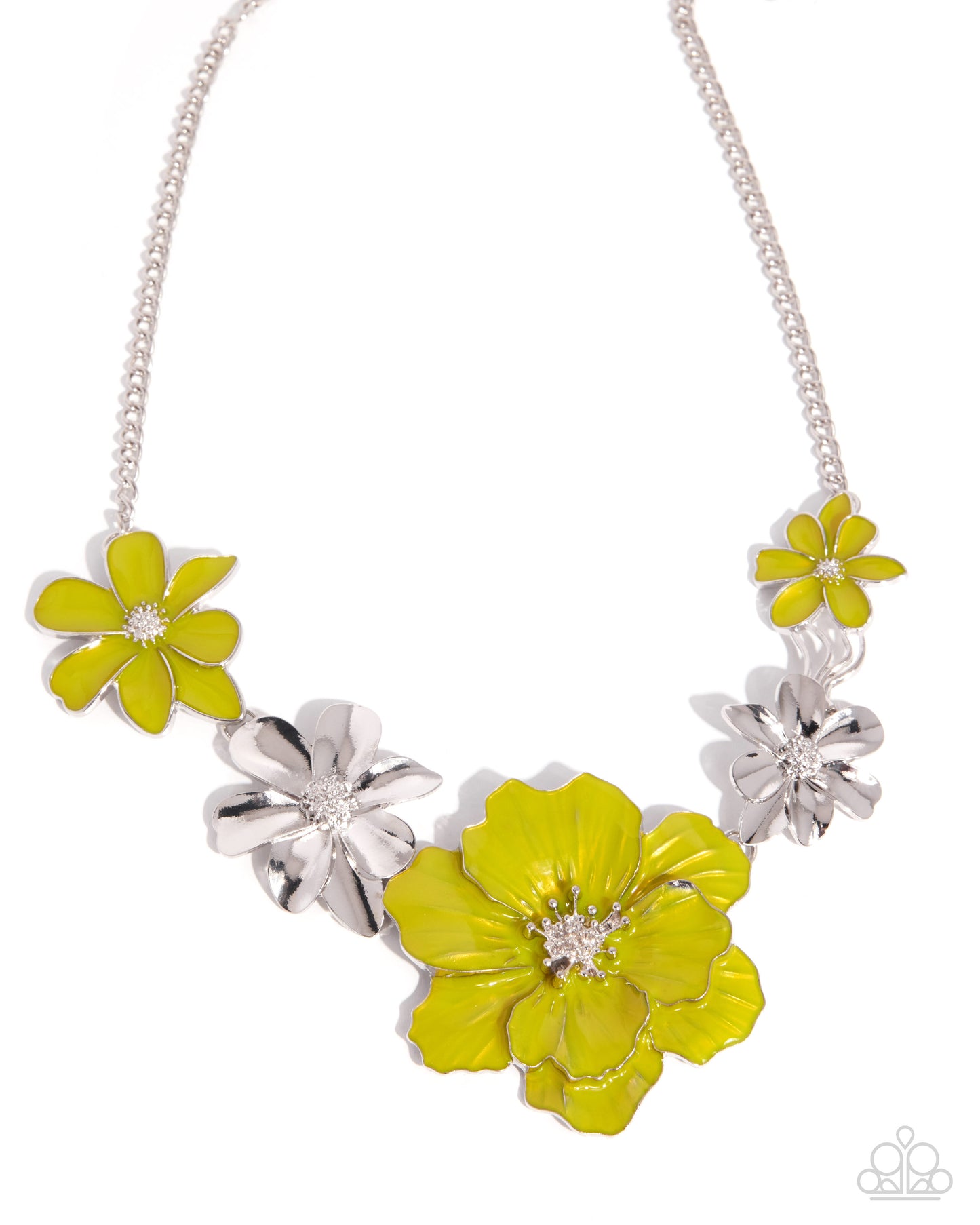Bouquet Bunch - Green Flower Necklace