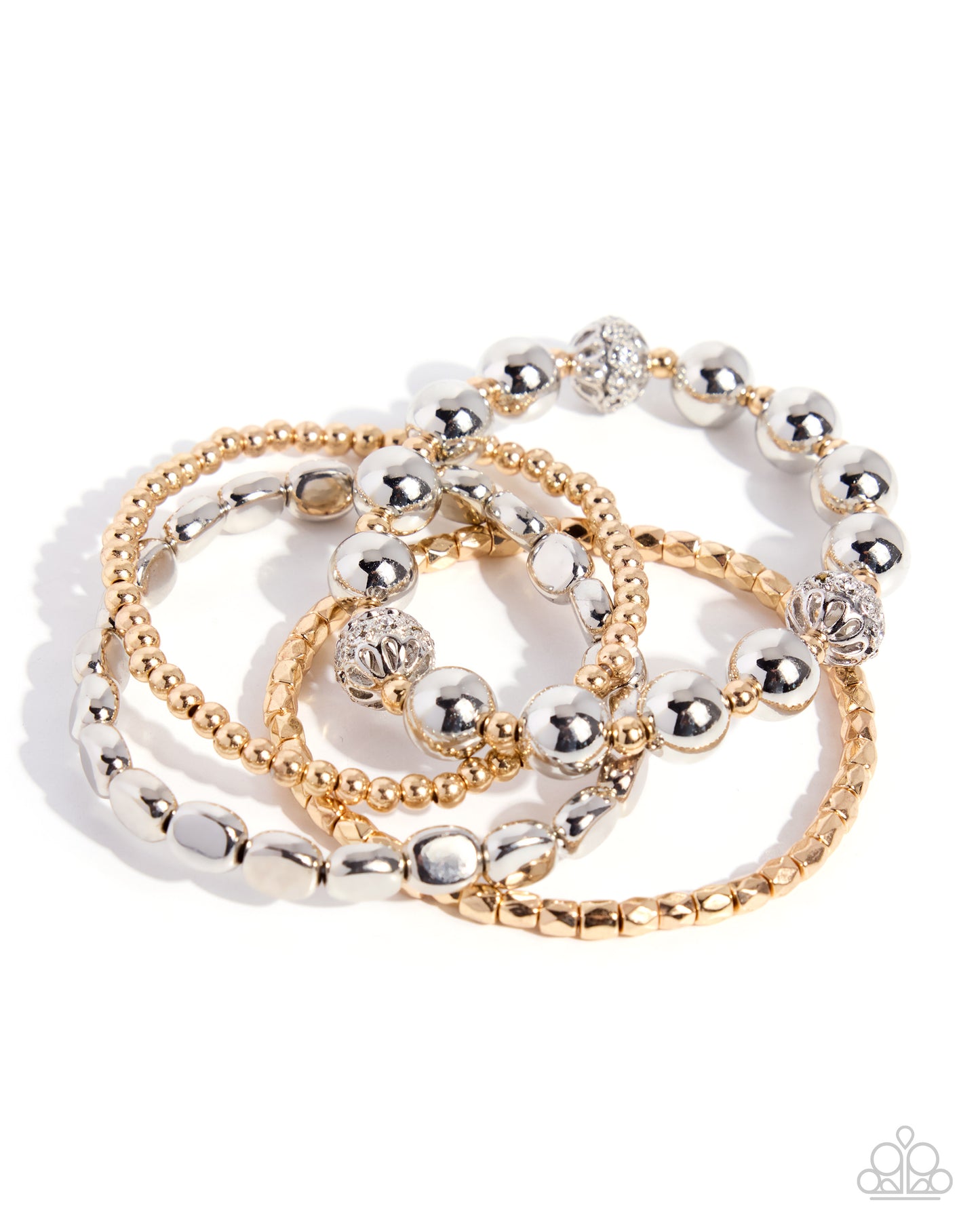 Edgy Element - Silver & Gold Bracelet