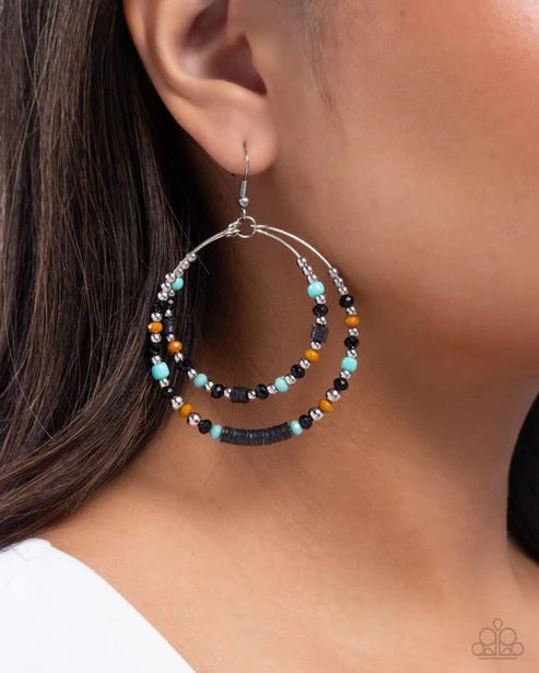 Audacious Arrangement Black-Multi Earrings