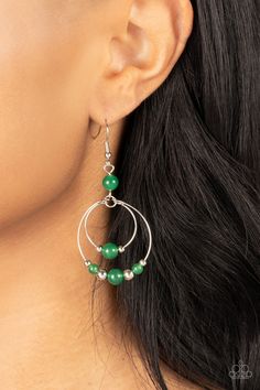 Eco Eden Earrings Silver w/Green