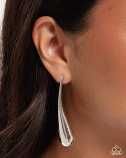 Elongated Effort - Silver Earrings