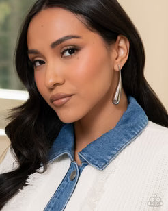 Elongated Effort - Silver Earrings