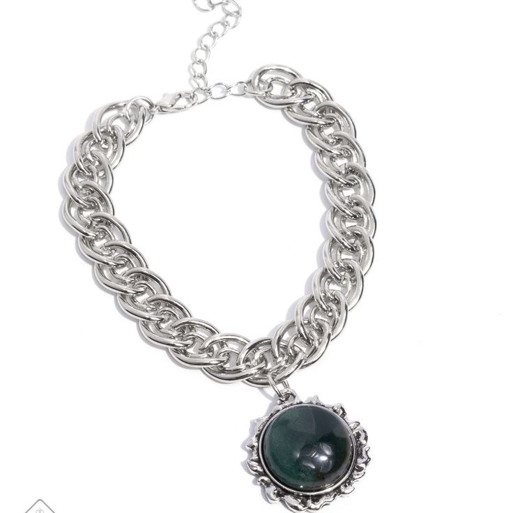 Horoscope Haute - Silver w/Green Stone Bracelet