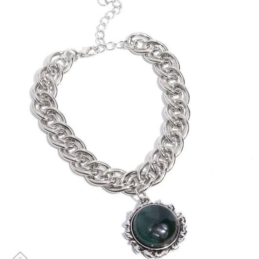 Horoscope Haute - Silver w/Green Stone Bracelet