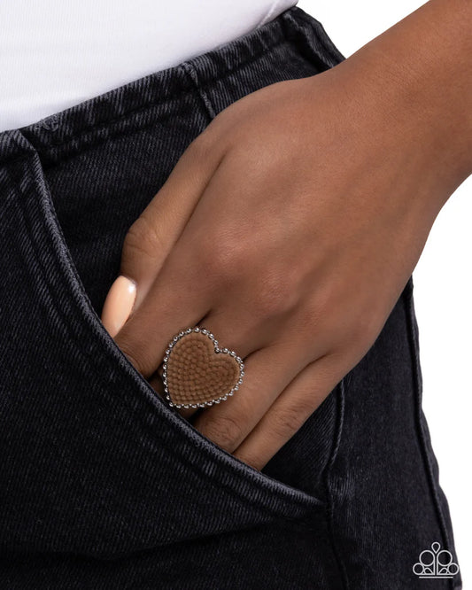 Lighhearted Layers Heart Ring -Brown