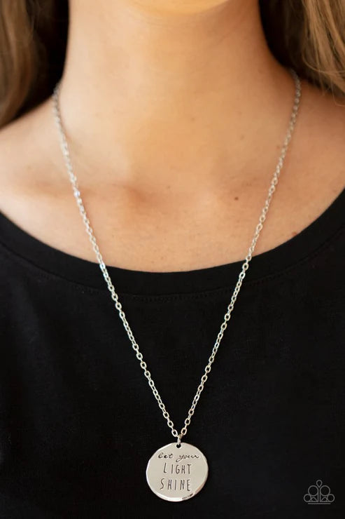 Light It Up Necklace Silver - "Let Your Light Shine"