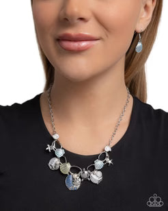 Oceanic Octave Silver w/Blue Necklace "Beachy"