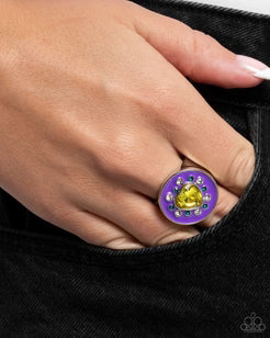 Parlor Painting Heart Ring - Purple