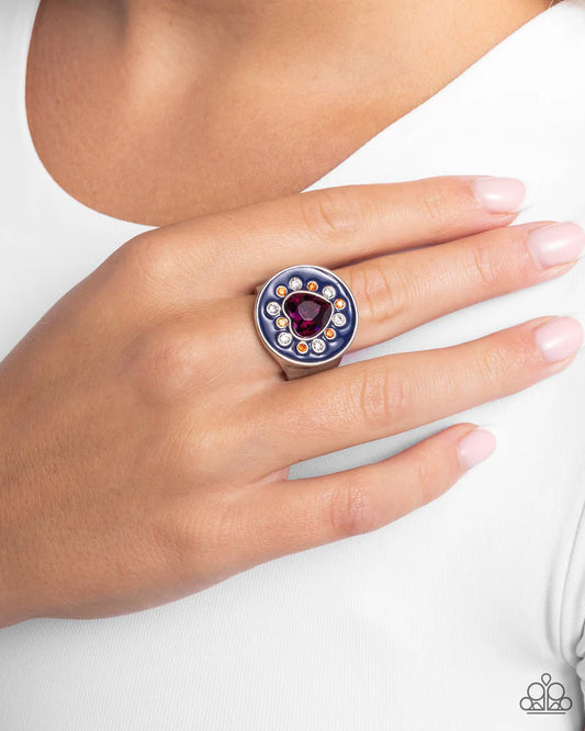 Parlor Painting Heart Ring - Blue
