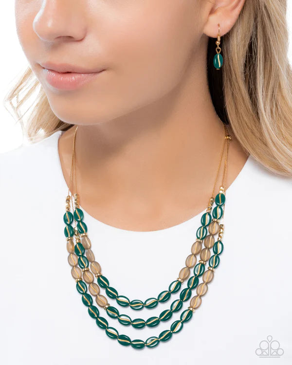 Playful Passage Green Necklace