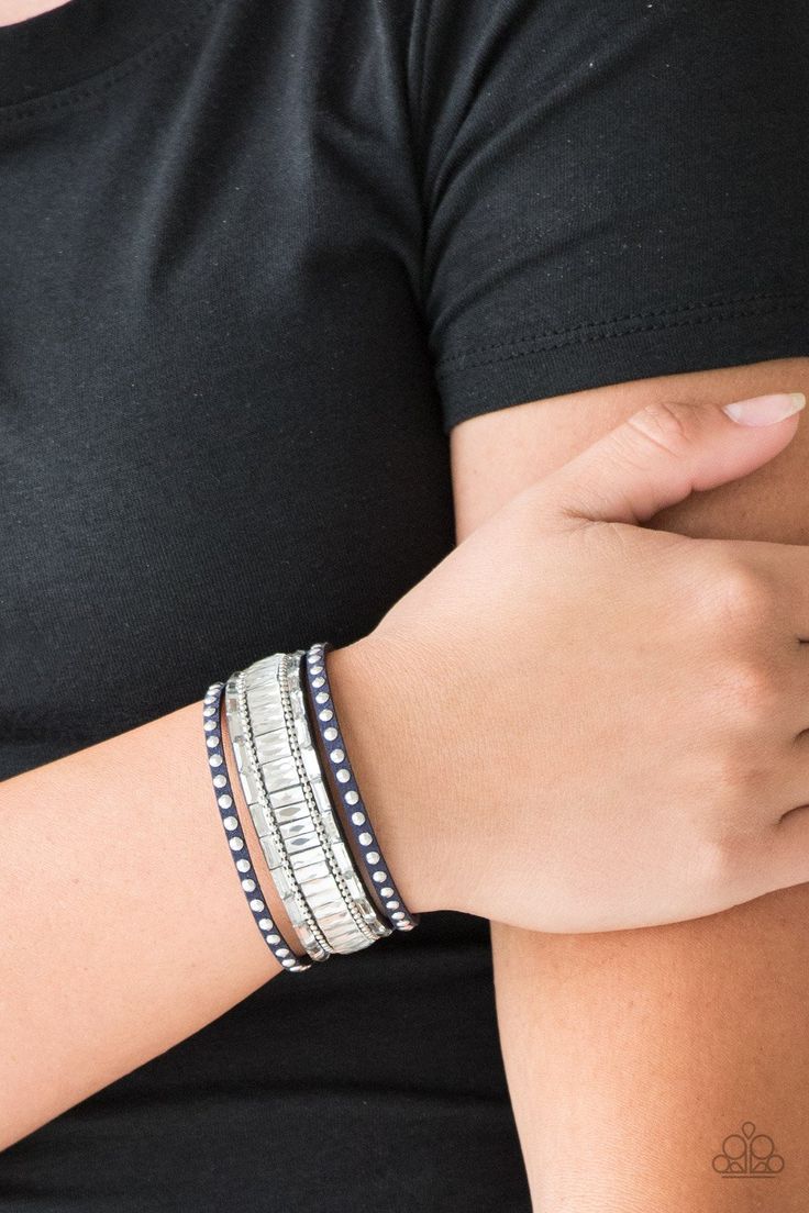 Rockstar Rocker Wrap Bracelet Blue