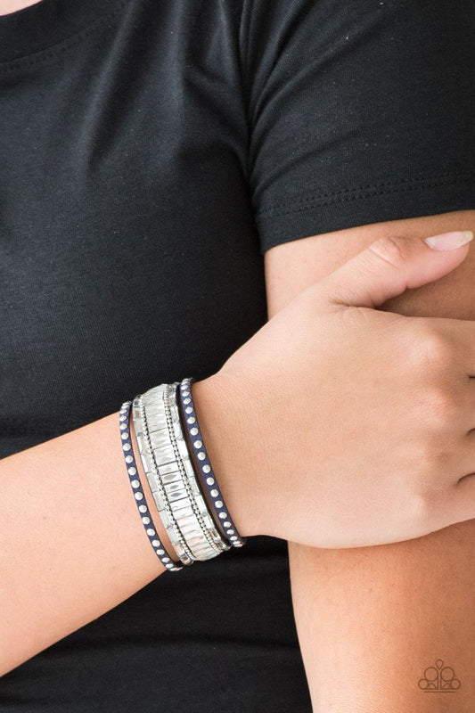 Rockstar Rocker Wrap Bracelet Blue