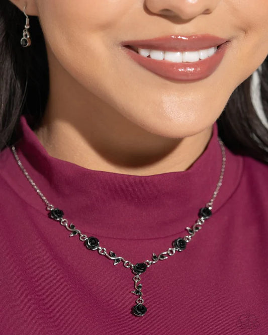 Rose without Saying Black Necklace - 3 Piece Set