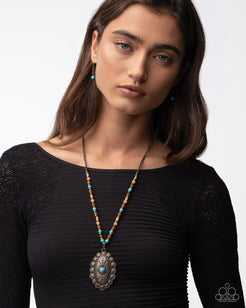 Paparazzi Soulful Turquoise Stones Brass w/Multi Necklace  - 2025 Convention