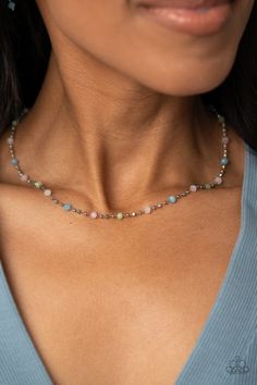 Summer Sunrise Silver w/Multi Necklace