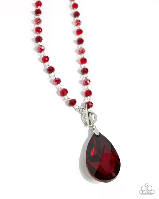 Teardrop Tale Necklace Red