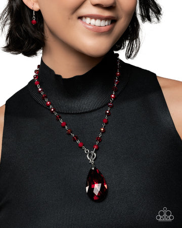 Teardrop Tale Necklace Red