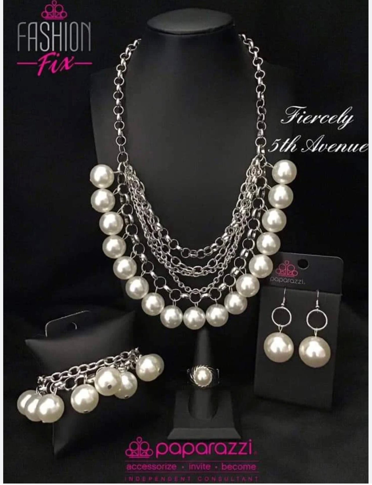 Wall Street Fashion Fix Set - One-Way WALL STREET - Silver & Pearls