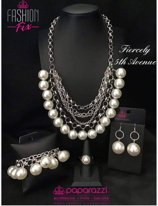 Wall Street Fashion Fix Set - One-Way WALL STREET - Silver & Pearls