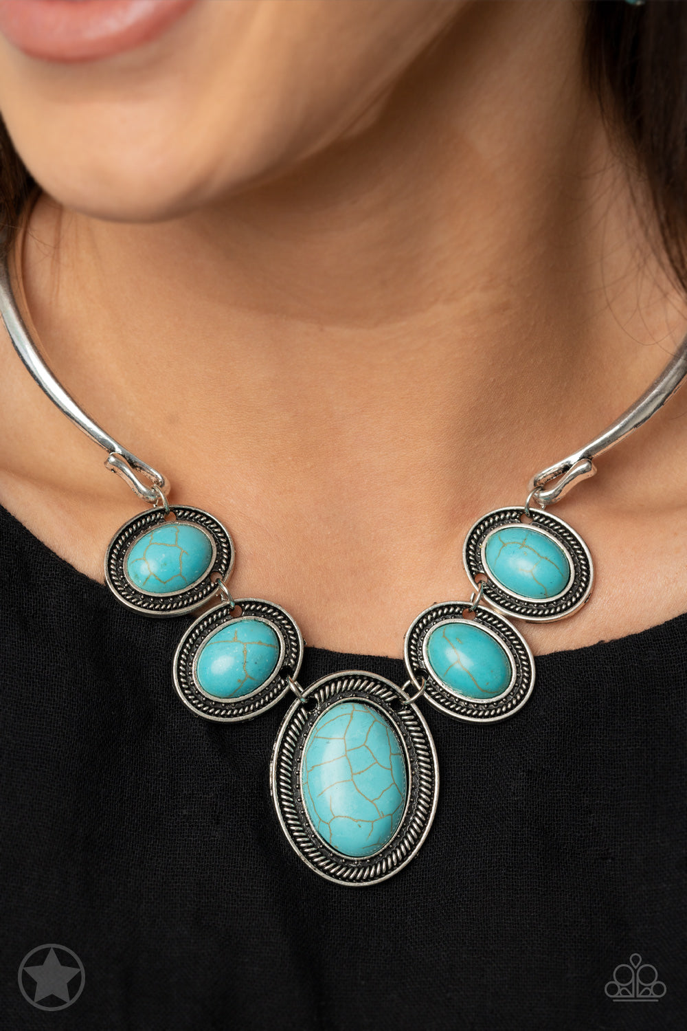River Ride -Silver w/Turquoise Stone Necklace