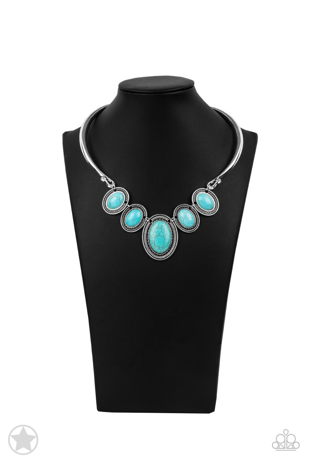River Ride -Silver w/Turquoise Stone Necklace