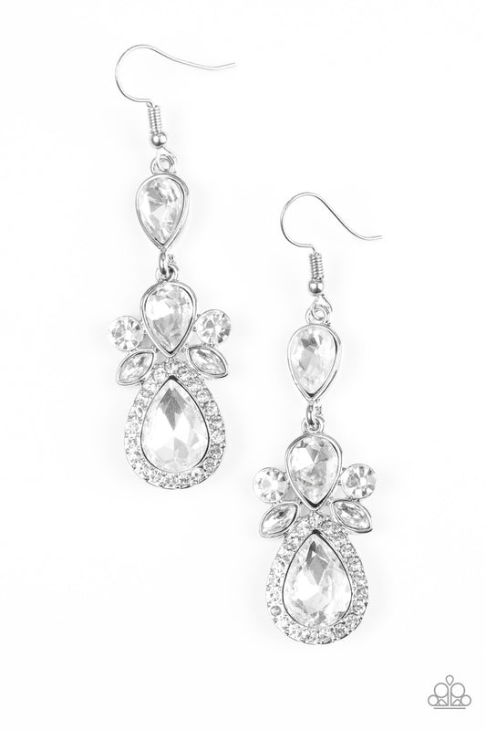 All About Glam - White Earrings