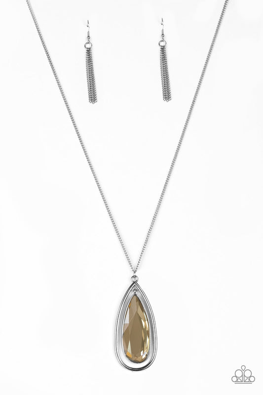 The Royal Coronation - Silver w/Champagne Gem Necklace