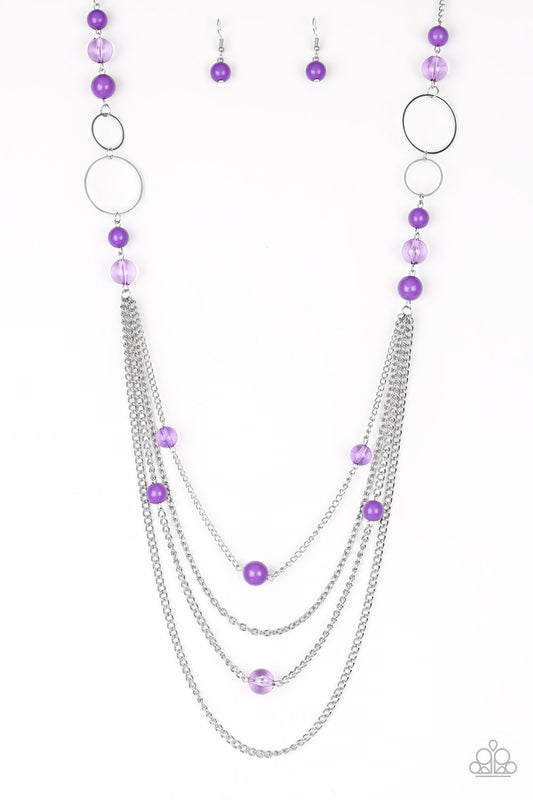 Bubbly Bright - Silver w/Purple Necklace