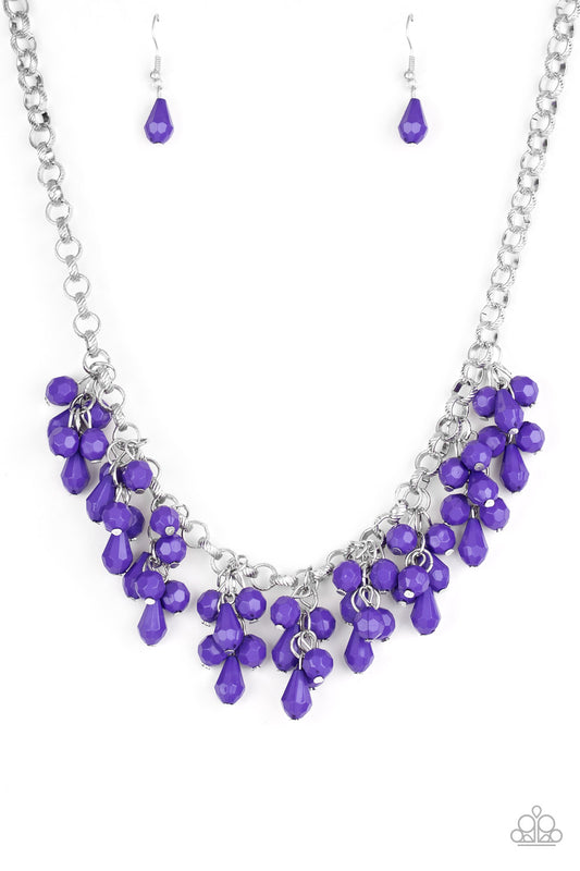 Modern Macarena - Silver w/Purple Necklace