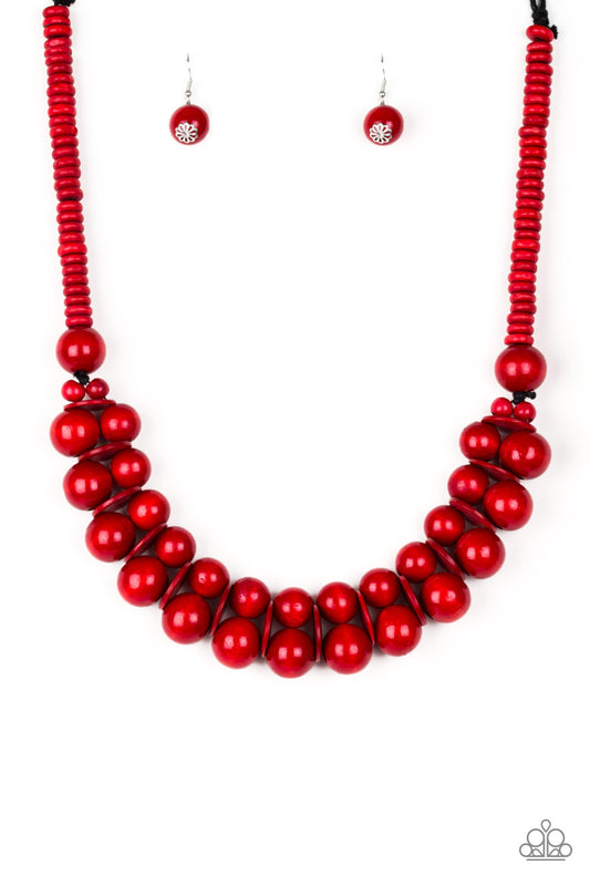 Caribbean Cover Girl - Red Wood Necklace