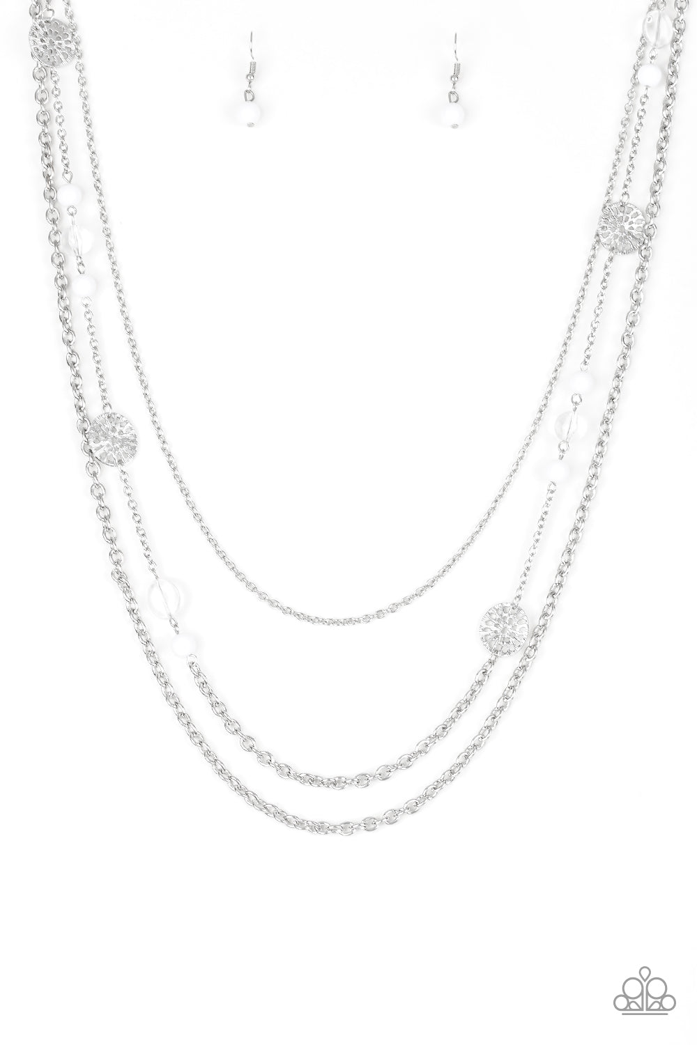 Pretty Pop-tastic! - Silver w/White Necklace