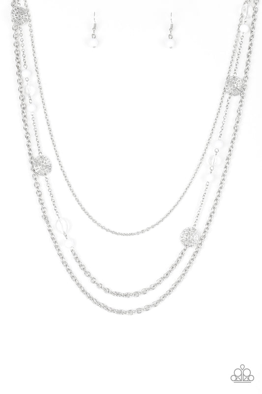 Pretty Pop-tastic! - Silver w/White Necklace