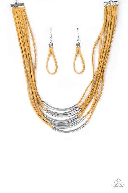 Walk The WALKABOUT - Yellow Suede w/Silver Necklace