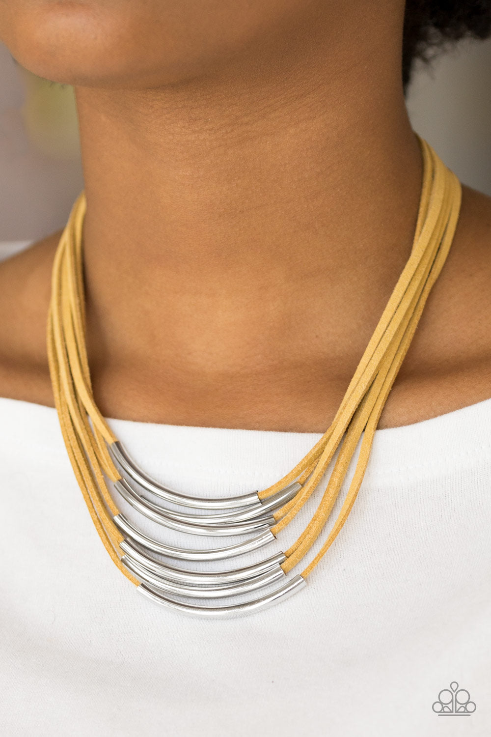 Walk The WALKABOUT - Yellow Suede w/Silver Necklace