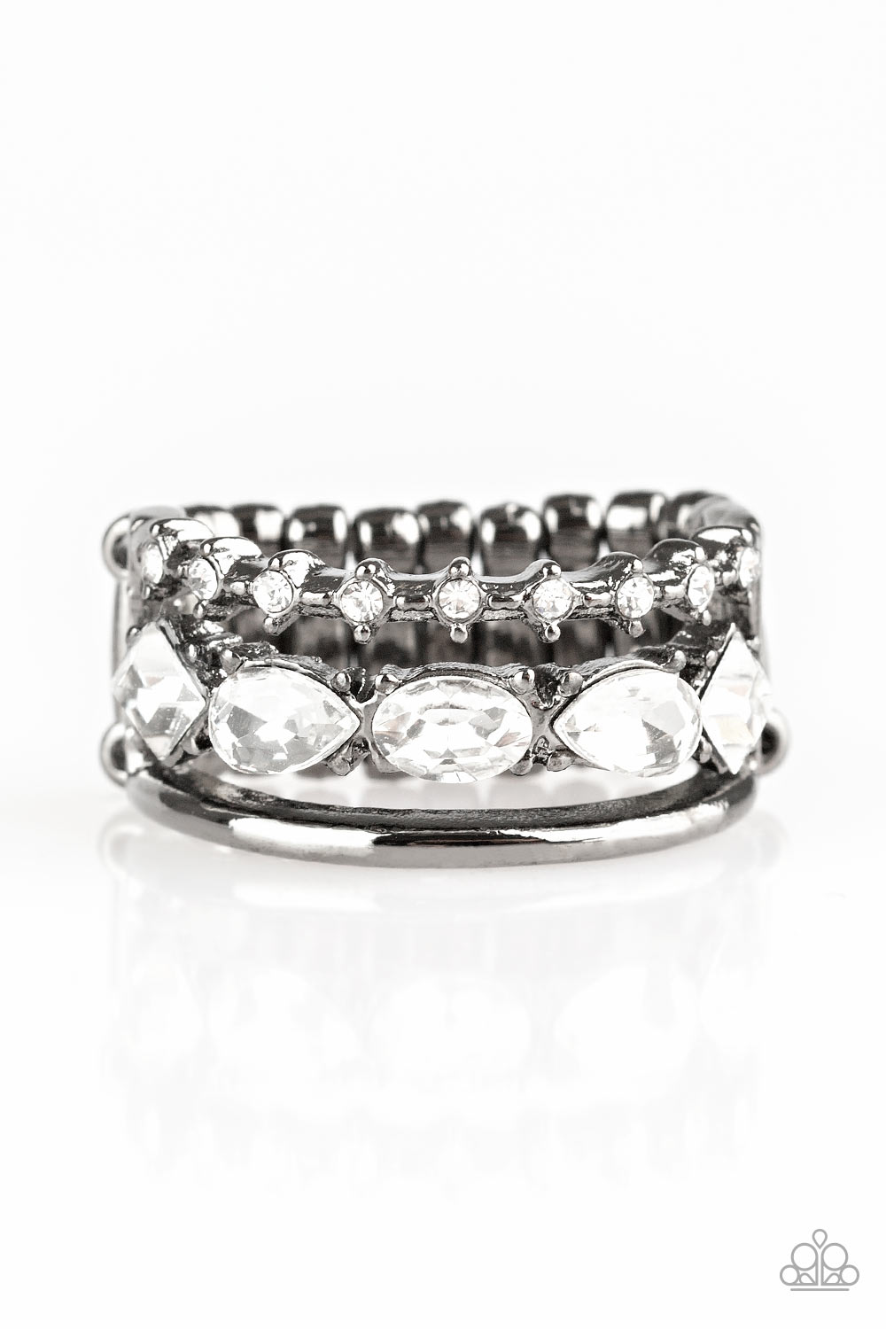Backstage Sparkle - Gunmetal-Black Ring