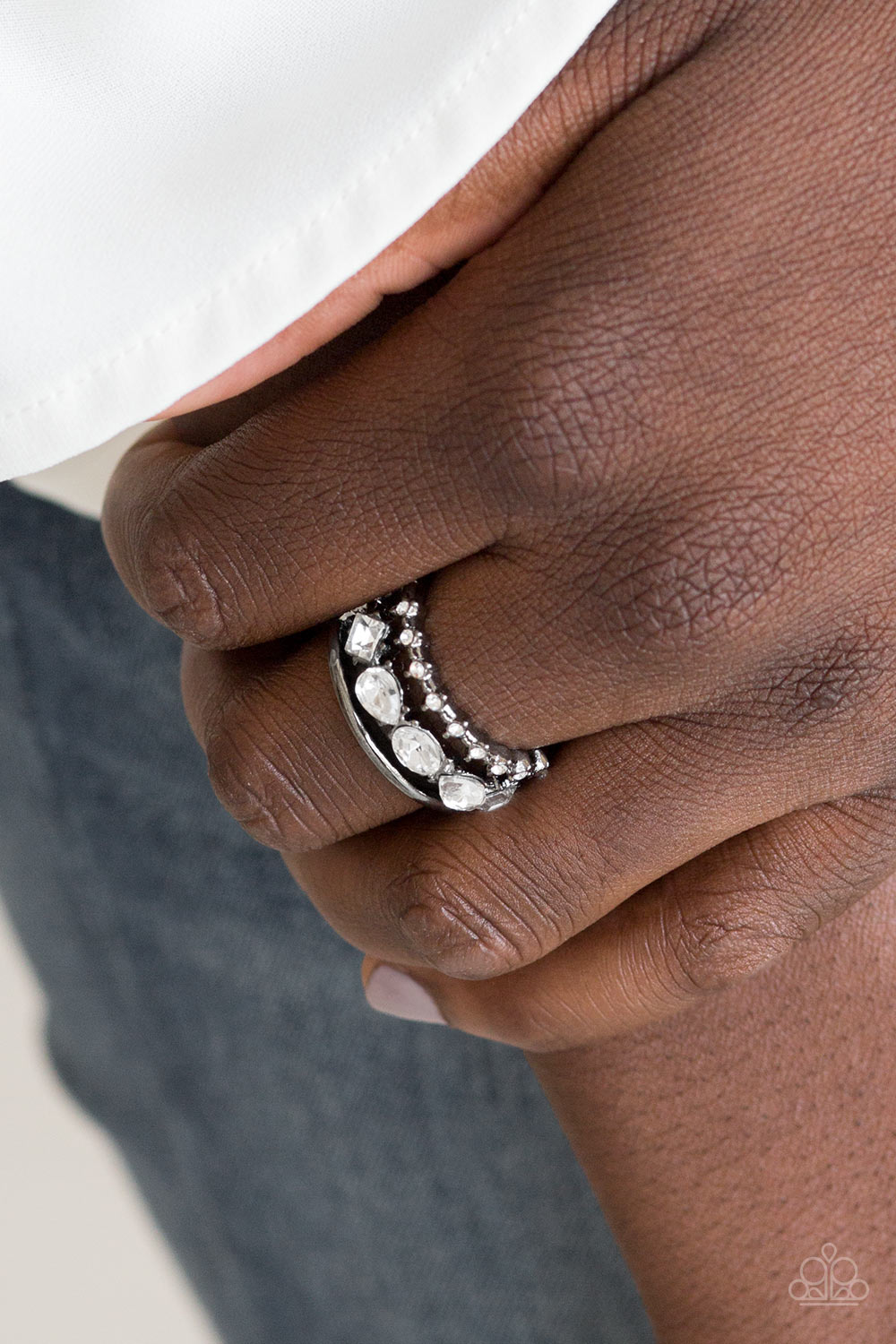 Backstage Sparkle - Gunmetal-Black Ring
